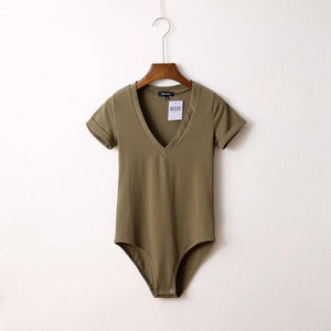 women v neck bodysuit