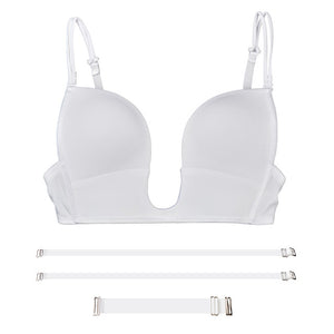 Dropshipping Push up Bra sexy plunge Deep V transparent Adjustable Convertible Straps Sutian 70 75 80 85 90 95 A B C D E