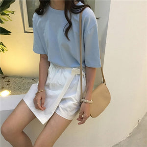 15 Solid Color Cotton T shirt Women S-XL Harajuku White Women's T-shirt Femme O-Neck Korean Summer Top Basic Tshirt Dropshipping