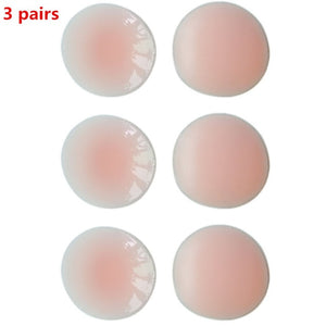 3 Pairs Sexy Strapless Bra Self-Adhesive Silicone Nipple Breast Pasties Cover Reusable Underwear Women Wedding Party Bra Sticker