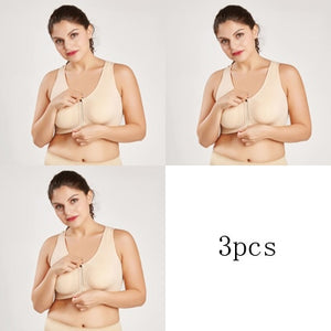 3pcs Push Up Bralette Bras For Women Seamless Bra with Padded Front Zipper Sport Brassiere Wirefree Bralette Fitness Tops