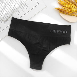 FINETOO Letter Women Shaper Thong Panty High Waist Tummy Control Panties Slimming Underwear Shaping Briefs Butt Lifter Shapewear