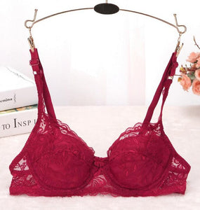 Sexy Women's Lace Unlined Underwire Push Up Bra Full Lace Brassiere Underwear Bras Lingerie Intimates Bralette Women