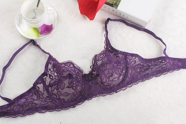 Sexy Women's Lace Unlined Underwire Push Up Bra Full Lace Brassiere Underwear Bras Lingerie Intimates Bralette Women