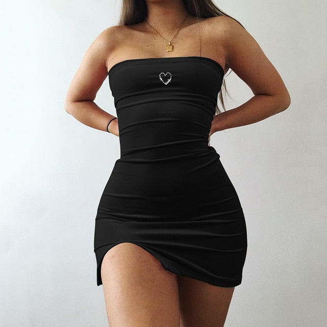 LVINMW Sexy Velvet Slash Neck Love Print Side Split Mini Dress 2019 Summer Women Sleeveless Backless Slim Dresses Female Party