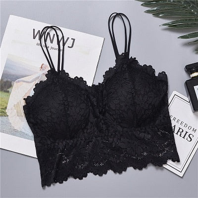 2020 New Arrival Women Push Up Wireless Lace Bra Top Women Plus Size Bralette Underwear Lingerie Full Cup