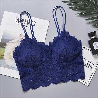 2020 New Arrival Women Push Up Wireless Lace Bra Top Women Plus Size Bralette Underwear Lingerie Full Cup