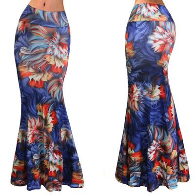 S-3XL Spring Elastic High-waist Long Pencil Skirt For Women 2020 Printed Pencil Maxi Skirt Faldas Largas Mujer Para Fiesta