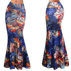 S-3XL Spring Elastic High-waist Long Pencil Skirt For Women 2020 Printed Pencil Maxi Skirt Faldas Largas Mujer Para Fiesta