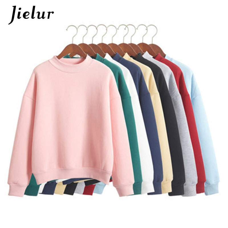 Wholesale M-XXL Cute Women Hoodies Pullover 9 colors 2020 Autumn Coat Winter Loose Fleece Thick Knit Sweatshirt Female