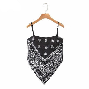 2019 New Women vintage paisley print spaghetti strap sexy chic camis tank ladies summer backless bowknot sling tops LS3866