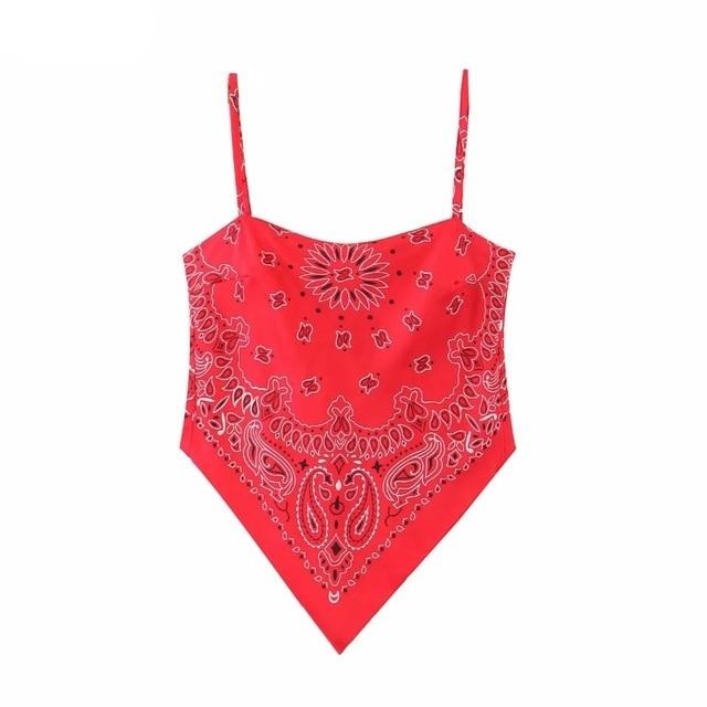 2019 New Women vintage paisley print spaghetti strap sexy chic camis tank ladies summer backless bowknot sling tops LS3866