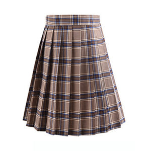 2019 Women Summer high waist pleated plaid skirt Female Anime Short Skirts plisowana spodnica saia curta jupe plissee femme