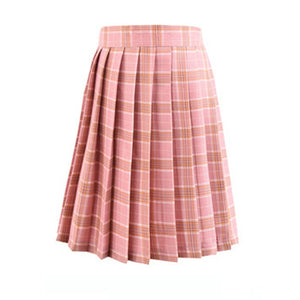 2019 Women Summer high waist pleated plaid skirt Female Anime Short Skirts plisowana spodnica saia curta jupe plissee femme