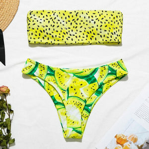 Bikinx Bandeau swimwear women push up swimsuit female Cactus Print micro bikini 2020 sexy bathing suit beach bathers Biquini new