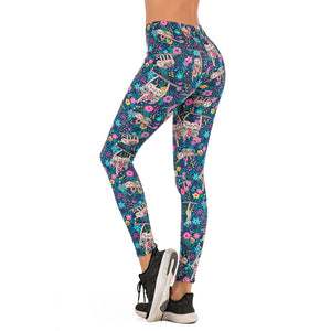 Brands Women Fashion Legging Floral sloth Printing leggins Slim legins High Waist Leggings Woman Pants