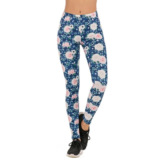 Brands Women Fashion Legging Floral sloth Printing leggins Slim legins High Waist Leggings Woman Pants