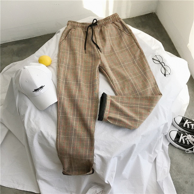 Privathinker Harajuku Plaid Pants For Women Trousers 2020 Streetwear Woman Harem Pants Autumn Ladies Causal Pants Plus Size