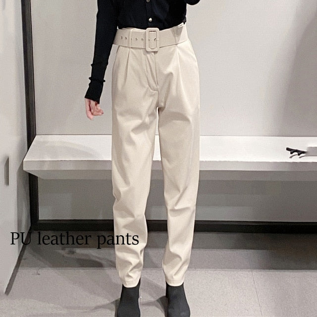 Women elegant black pants sashes pockets zipper fly solid ladies streetwear 2020 casual chic trousers pantalones 9 colors