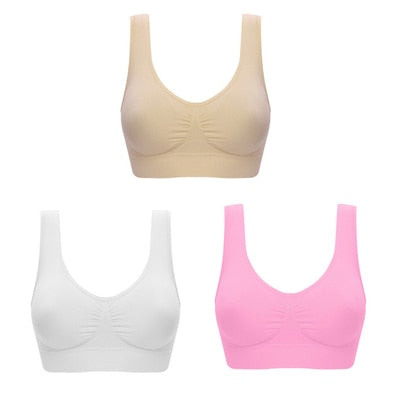 3pcs/set Sexy Women Bra Plus Size Seamless Bra No pad Underwear Wireless Comfortable Active Bralette Brassiere Bra