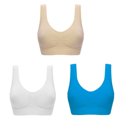 3pcs/set Sexy Women Bra Plus Size Seamless Bra No pad Underwear Wireless Comfortable Active Bralette Brassiere Bra