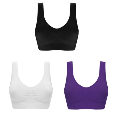 3pcs/set Sexy Women Bra Plus Size Seamless Bra No pad Underwear Wireless Comfortable Active Bralette Brassiere Bra