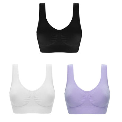 3pcs/set Sexy Women Bra Plus Size Seamless Bra No pad Underwear Wireless Comfortable Active Bralette Brassiere Bra