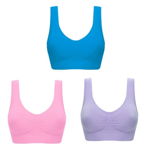 3pcs/set Sexy Women Bra Plus Size Seamless Bra No pad Underwear Wireless Comfortable Active Bralette Brassiere Bra