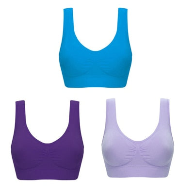 3pcs/set Sexy Women Bra Plus Size Seamless Bra No pad Underwear Wireless Comfortable Active Bralette Brassiere Bra