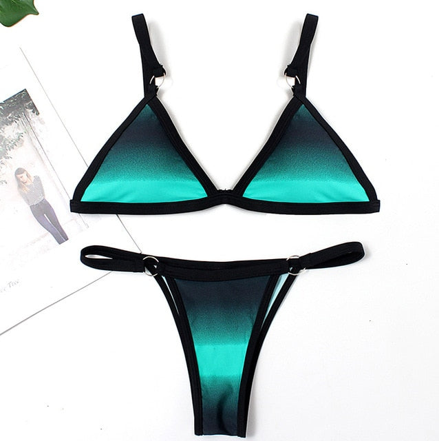 Sexy Solid Bikini Set Women Brazilian Swimwear Low Waist Bathing Suit Summer Swimsuit Female Backless Beachwear Biquini Mujer