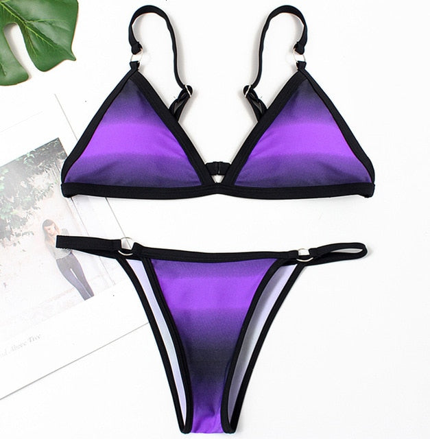 Sexy Solid Bikini Set Women Brazilian Swimwear Low Waist Bathing Suit Summer Swimsuit Female Backless Beachwear Biquini Mujer