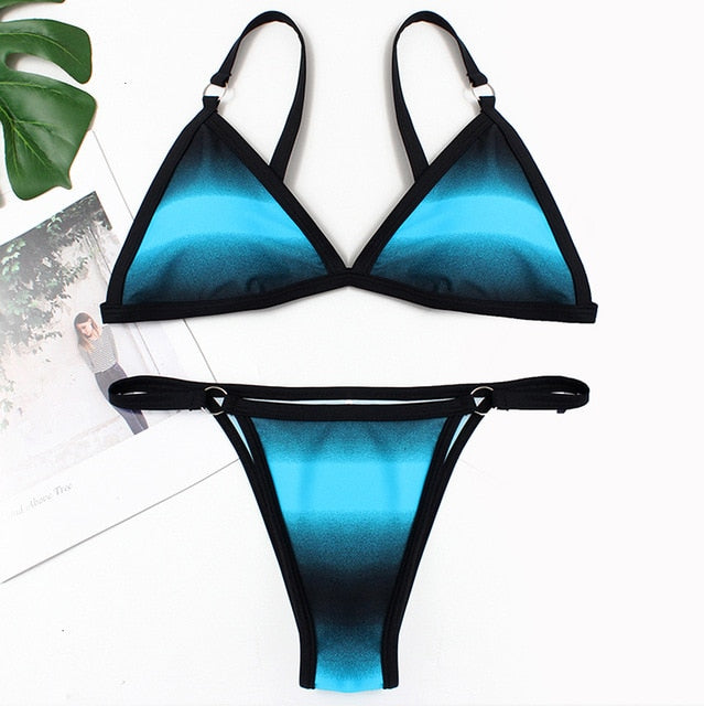 Sexy Solid Bikini Set Women Brazilian Swimwear Low Waist Bathing Suit Summer Swimsuit Female Backless Beachwear Biquini Mujer