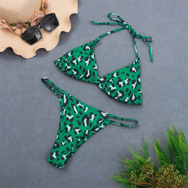 9 Colors Solid Bikini Set 2019 Sexy Push Up Swimwear Women Brazilian Swimsuit Low Waist Biquini Halter Two Pieces Bathing Suit