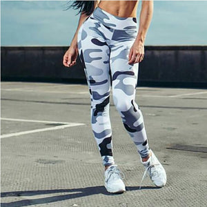 Ins Hot Fashion Workout Leggings For Women High Waist Push Up Legging Camouflage Printed Female Fitness Pants Casual Trousers