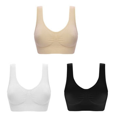 Jerrinut 3pcs Sexy Seamless Bra bras For Women No Pad Plus Pize Push Up Bralette Brassiere Bra Vest Wireless Active Bra