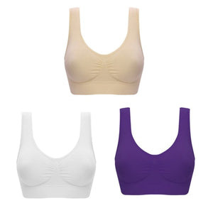 Jerrinut 3pcs Sexy Seamless Bra bras For Women No Pad Plus Pize Push Up Bralette Brassiere Bra Vest Wireless Active Bra