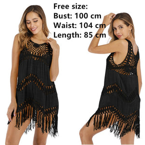 Women Beach Dress Cover-ups Swimsuit Cover Up Bikini Beachwear 2020 White Long Swim Suit for Woman Crochet Summer Tunic Dresses