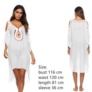 Plus Size Beach Cover Up Dress Swimwear Cover-ups Women Ups White Pareo sortie de plage femme Suit Swim Wear xxl Beachwear 2020