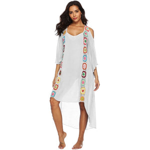 Plus Size Beach Cover Up Dress Swimwear Cover-ups Women Ups White Pareo sortie de plage femme Suit Swim Wear xxl Beachwear 2020