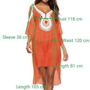 Plus Size Beach Cover Up Dress Swimwear Cover-ups Women Ups White Pareo sortie de plage femme Suit Swim Wear xxl Beachwear 2020