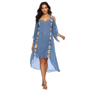 Plus Size Beach Cover Up Dress Swimwear Cover-ups Women Ups White Pareo sortie de plage femme Suit Swim Wear xxl Beachwear 2020