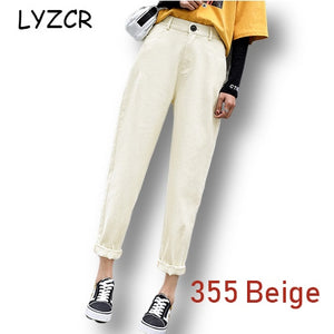 White Women Jeans Pants Spring 2020 Black Boyfriends Jeans For Women Loose Harem Jeans Denim Pants Trousers Summer Women's Jeans