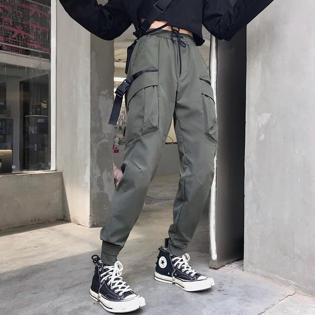 Hot Big Pockets Cargo pants women High Waist Loose Streetwear pants Baggy Tactical Trouser hip hop high quality joggers pants