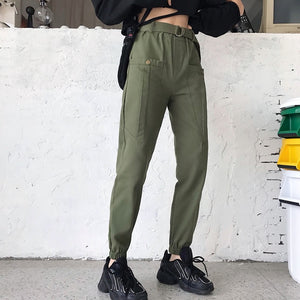 Hot Big Pockets Cargo pants women High Waist Loose Streetwear pants Baggy Tactical Trouser hip hop high quality joggers pants