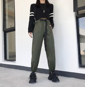 Hot Big Pockets Cargo pants women High Waist Loose Streetwear pants Baggy Tactical Trouser hip hop high quality joggers pants