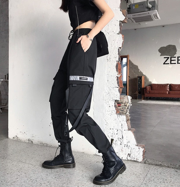 Hot Big Pockets Cargo pants women High Waist Loose Streetwear pants Baggy Tactical Trouser hip hop high quality joggers pants