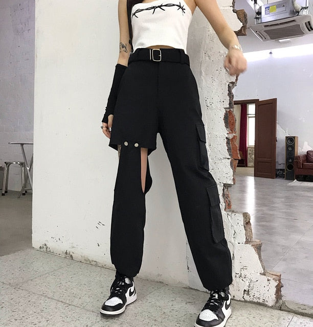 Hot Big Pockets Cargo pants women High Waist Loose Streetwear pants Baggy Tactical Trouser hip hop high quality joggers pants