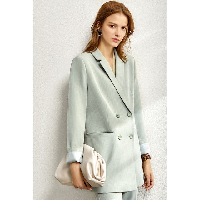 Amii Minimalism set for women Autumn  4 piece set Solid blazer,vest,high waist pants sold separately women's costumes 12060909