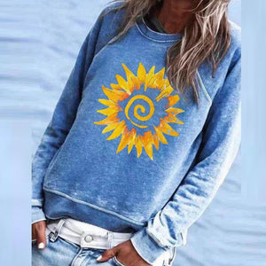 2020 Autumn Daisy Print O Neck Blouse Shirts Casual Long Sleeve Elegant Women Tops Plus Size Streetwear Shirt Blusas Feminina